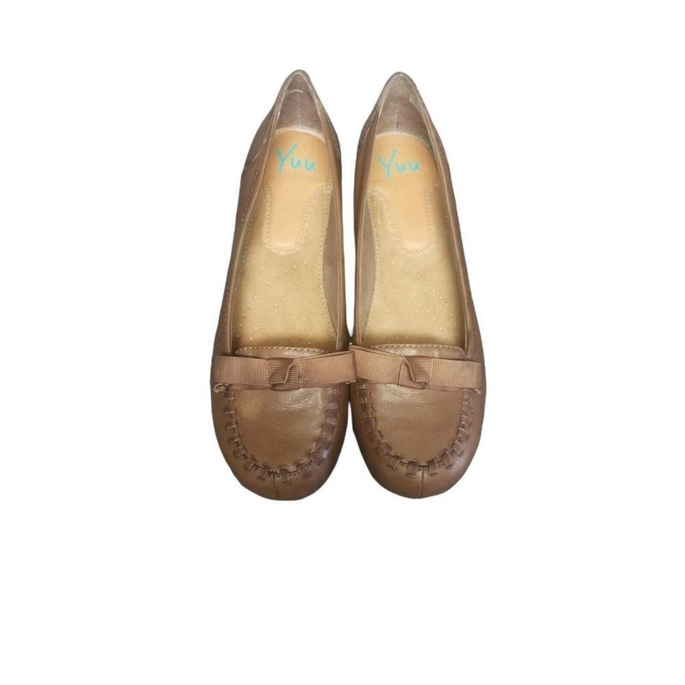Yuu Shoes Size US 9.5 Loafer Brown Leather Ribbon Raven Slip On Women's …